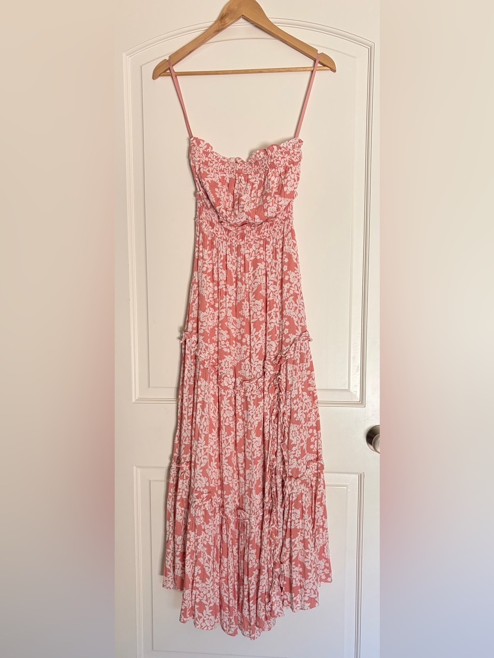 Hello Molly Love My Tequila Sunrises Maxi Floral Dress Blush XS